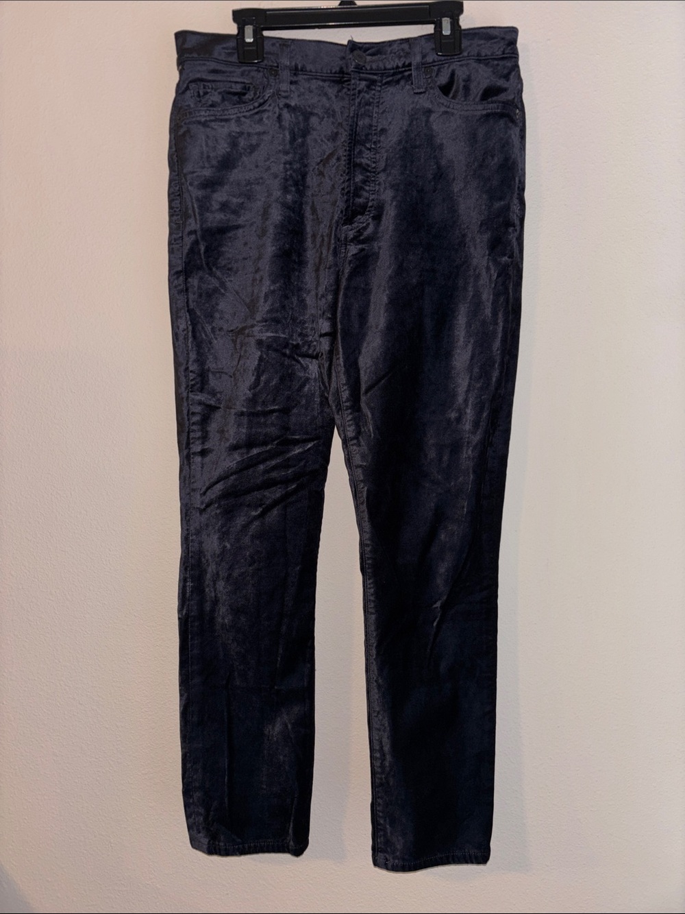 Citizens of humanity, Olivia high rise slim ankle navy velvet button fly pants